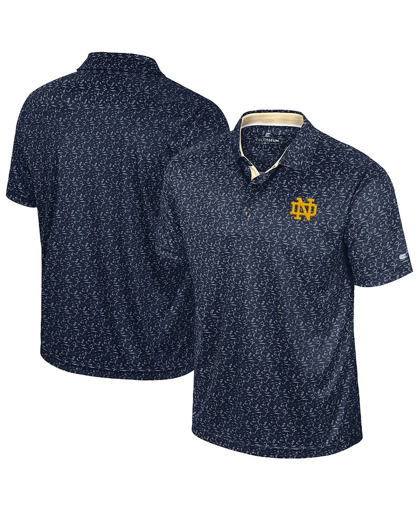 Colosseum Men's Navy Notre Dame Fighting Irish Sublimated Golf Polo Shirt