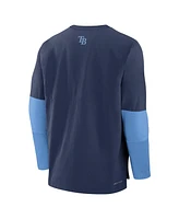 Nike Men's Navy/Light Blue Tampa Bay Rays Authentic Collection Player Lightweight Performance Long Sleeve Top