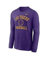 Nike Men's Purple Lsu Tigers Essential Baseball Arch Long Sleeve T-Shirt