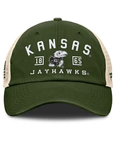 Fanatics Men's Olive Kansas Jayhawks Oht Military Appreciation Frontier Trucker Adjustable Hat