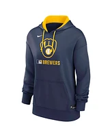 Nike Women's Navy Milwaukee Brewers Authentic Collection Performance Pullover Hoodie