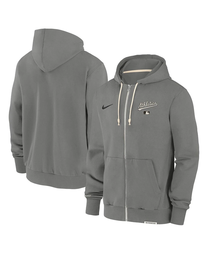 Nike Men's Charcoal Athletics Authentic Collection Travel Performance Full-Zip Hoodie