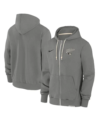 Nike Men's Charcoal Athletics Authentic Collection Travel Performance Full-Zip Hoodie