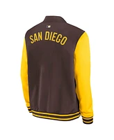 Nike Men's Brown/Gold San Diego Padres Authentic Collection Dugout Full-Zip Bomber Jacket