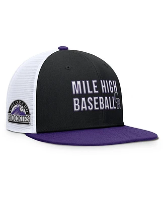 Nike Men's Black/Purple Colorado Rockies Pro Trucker Snapback Hat