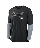 Nike Men's Black/Gray Chicago White Sox Authentic Collection Player Lightweight Performance Long Sleeve Top