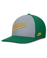 Nike Men's Gray/Green Athletics Pro Performance Snapback Hat
