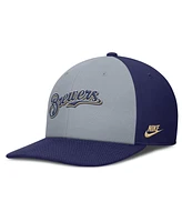 Nike Men's Gray/Navy Milwaukee Brewers Pro Performance Snapback Hat