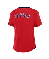 Fanatics Women's Red St. Louis Cardinals League Diva Star Raglan V-Neck T-Shirt
