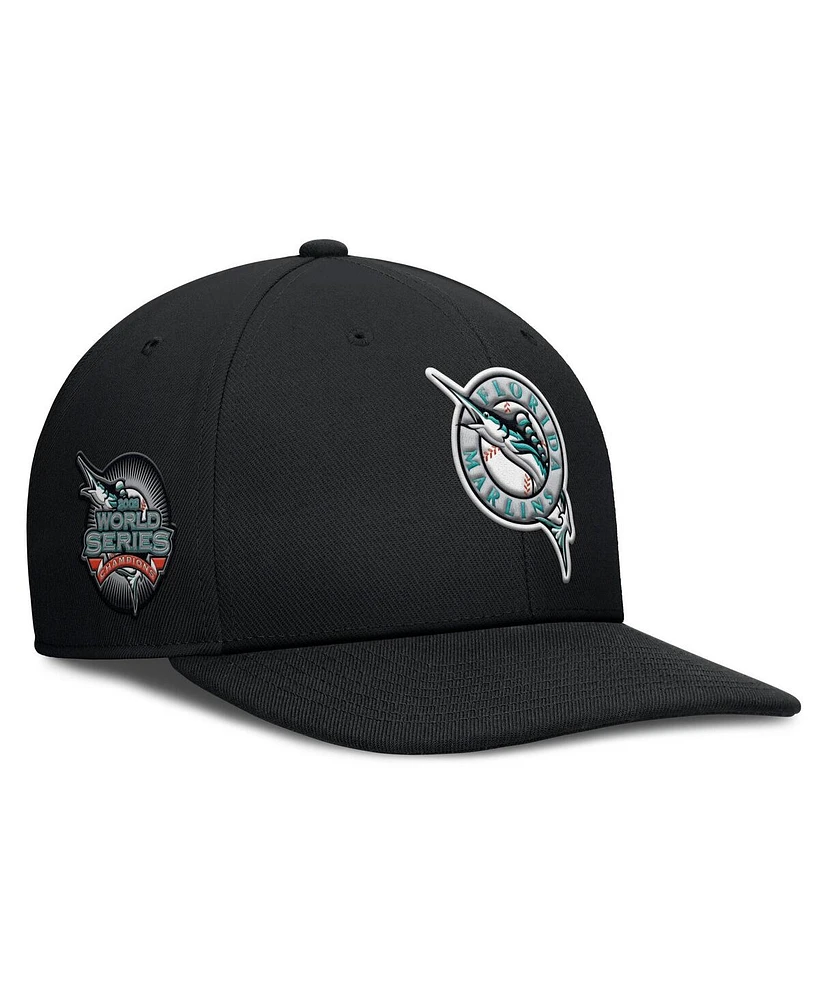 Nike Men's Black Florida Marlins Pro Performance Snapback Hat