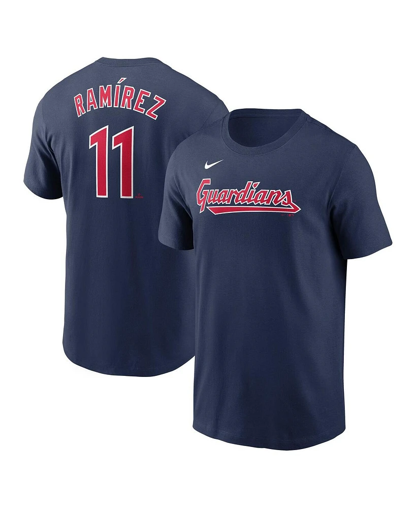 Nike Men's Jose Ramirez Navy Cleveland Guardians Fuse Name Number T-Shirt