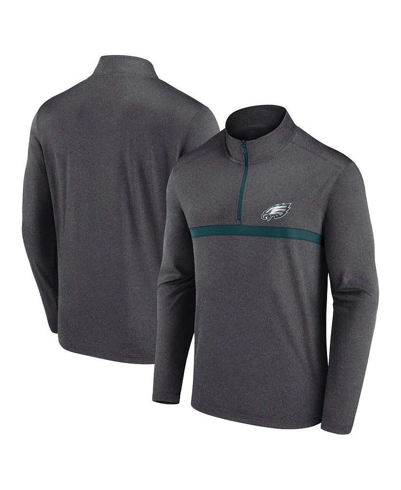 Fanatics Men's Midnight Green Philadelphia Eagles Head-to-Head Quarter-Zip Top