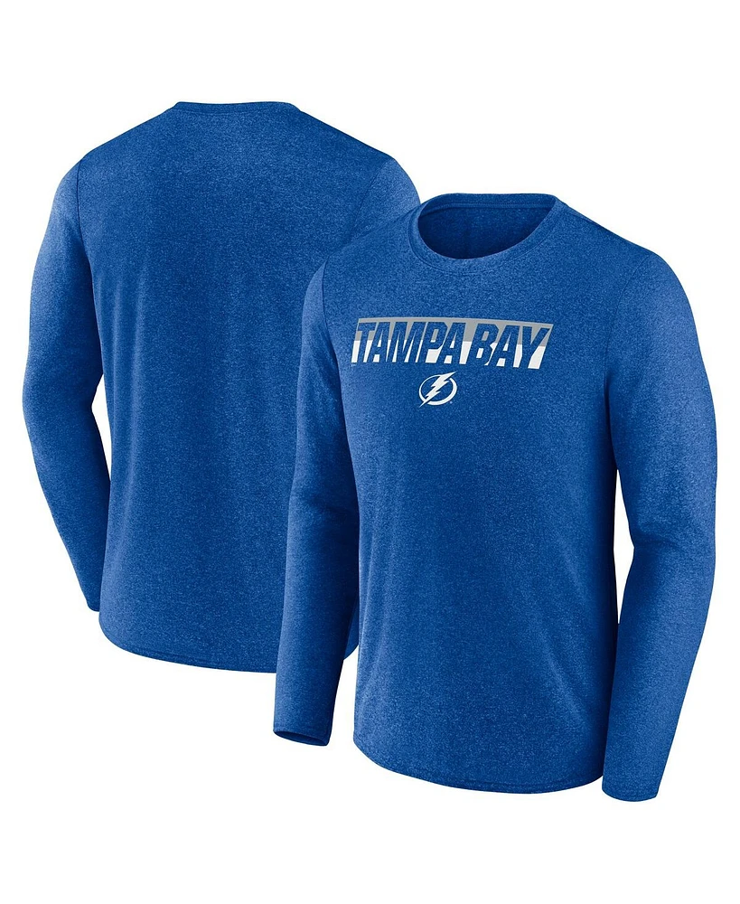 Fanatics Men's Heather Blue Tampa Bay Lightning Transition Long Sleeve T-Shirt