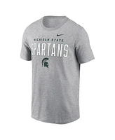 Nike Men's Heather Gray Michigan State Spartans Campus 2-Hit Primary Mascot T-Shirt
