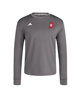 Adidas Men's Gray Indiana Hoosiers Dugout Pullover Sweatshirt