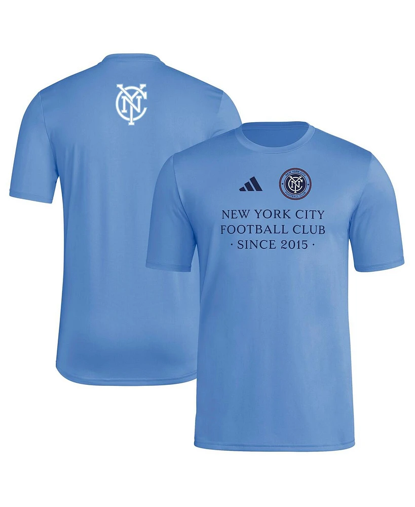 Adidas Men's Light Blue New York City Fc 2025 Jersey Hook Aeroready T-Shirt
