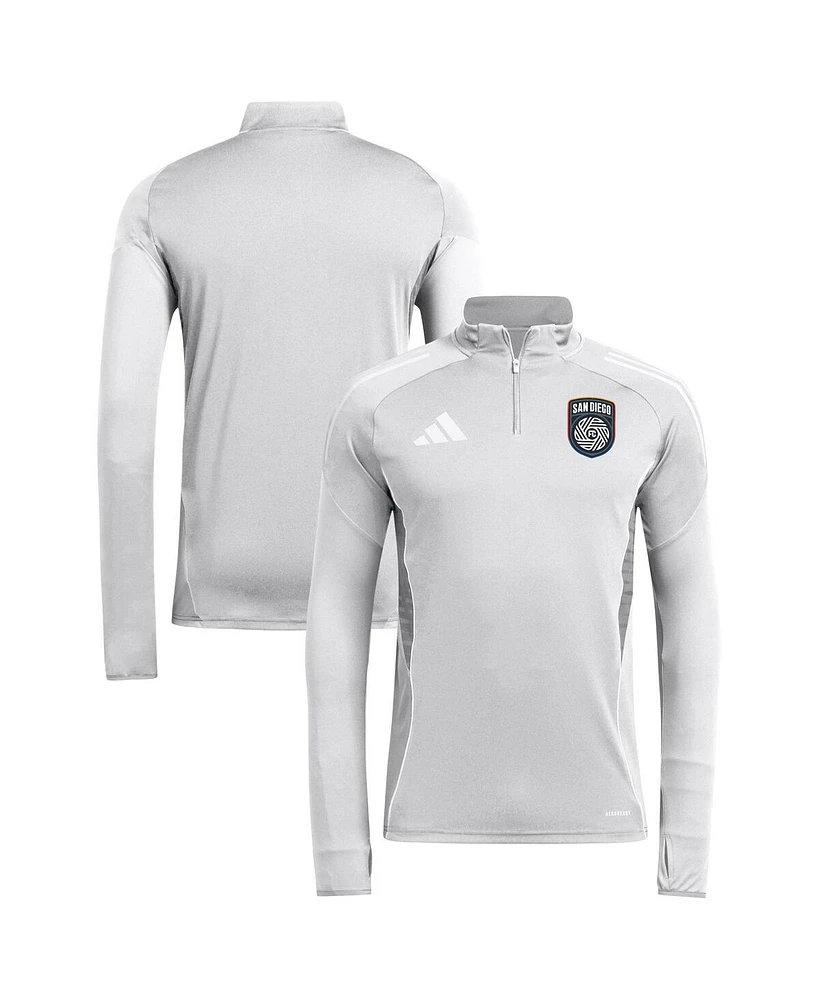 Adidas Men's Silver San Diego Fc 2025 Quarter-Zip Long Sleeve Training Top