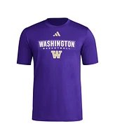 Adidas Men's Purple Washington Huskies Locker On-Court The Fade Pregame Aeroready T-Shirt