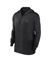 Nike Men's Black Oakland Athletics Authentic Collection Travel Performance Lightweight Full-Zip Hoodie