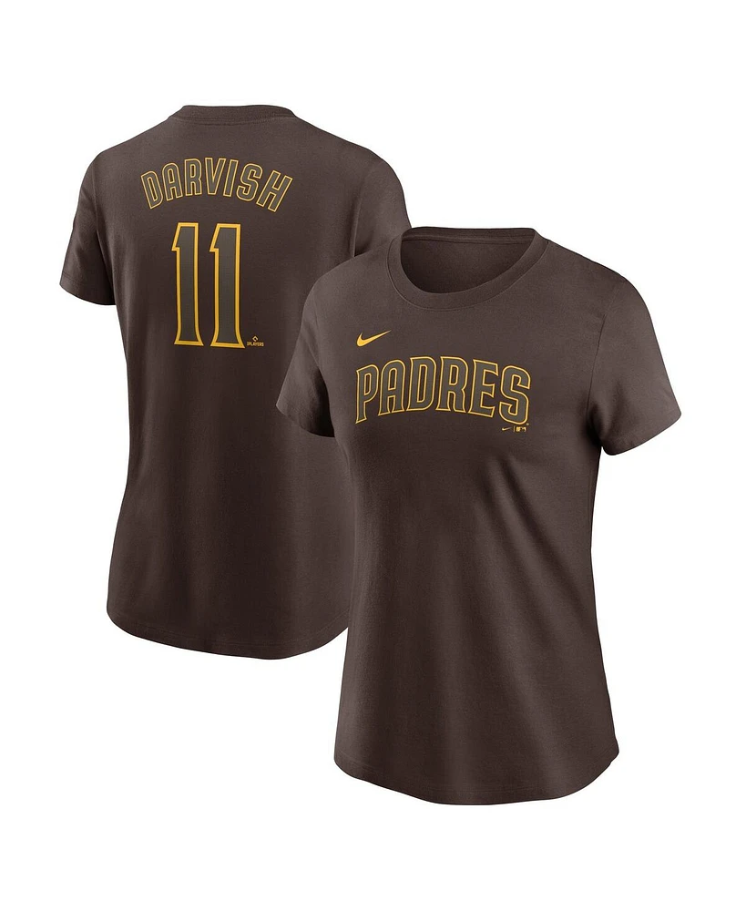 Nike Women's Yu Darvish Brown San Diego Padres Fuse Name Number T-Shirt