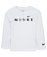Nike 3BRAND by Russell Wilson Preschool 2-Piece White/Gray Wordmark 2. 0 Fleece Long Sleeve T-Shirt and Sweatpants Set