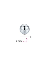 Bling Jewelry Minimalist Plain Simple Round Bead Ball Tragus Cartilage Stud Earrings Shiny Polish .925 Sterling Silver