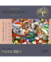 Trefl Wood Craft 501 Piece Wooden Puzzle - Festive Cats