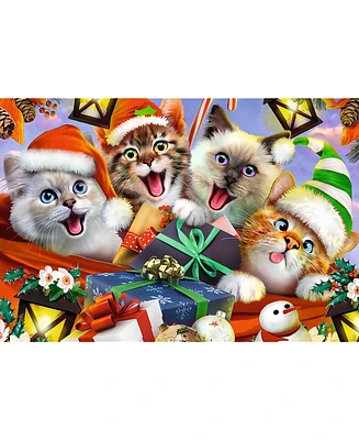 Trefl Wood Craft 501 Piece Wooden Puzzle - Festive Cats