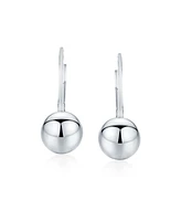 Bling Jewelry Classic Simple Basic Lever Back Round Bead Ball Drop Earrings .925 Sterling Silver
