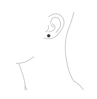 Bling Jewelry Round Black Mystic Rainbow Cubic Zirconia Solitaire Cz Stud Earrings .925 Sterling Silver Screw Back