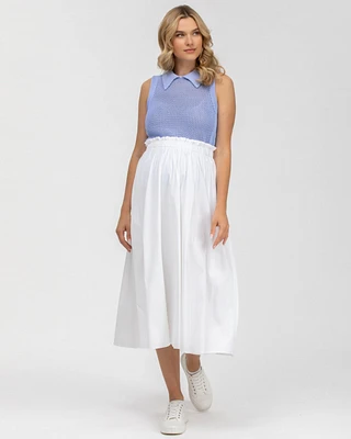 Pietro Brunelli Maternity Poplin Hidden Pocket Midi Olivia Skirt
