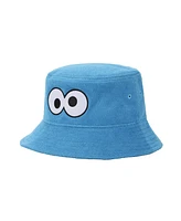 Sesame Street Men's Cookie Monster Face Adult Blue Bucket Hat