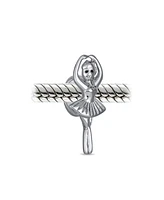Bling Jewelry Dainty Prima Ballerina Ballet Dancer Charm Bead .925 Sterling Silver