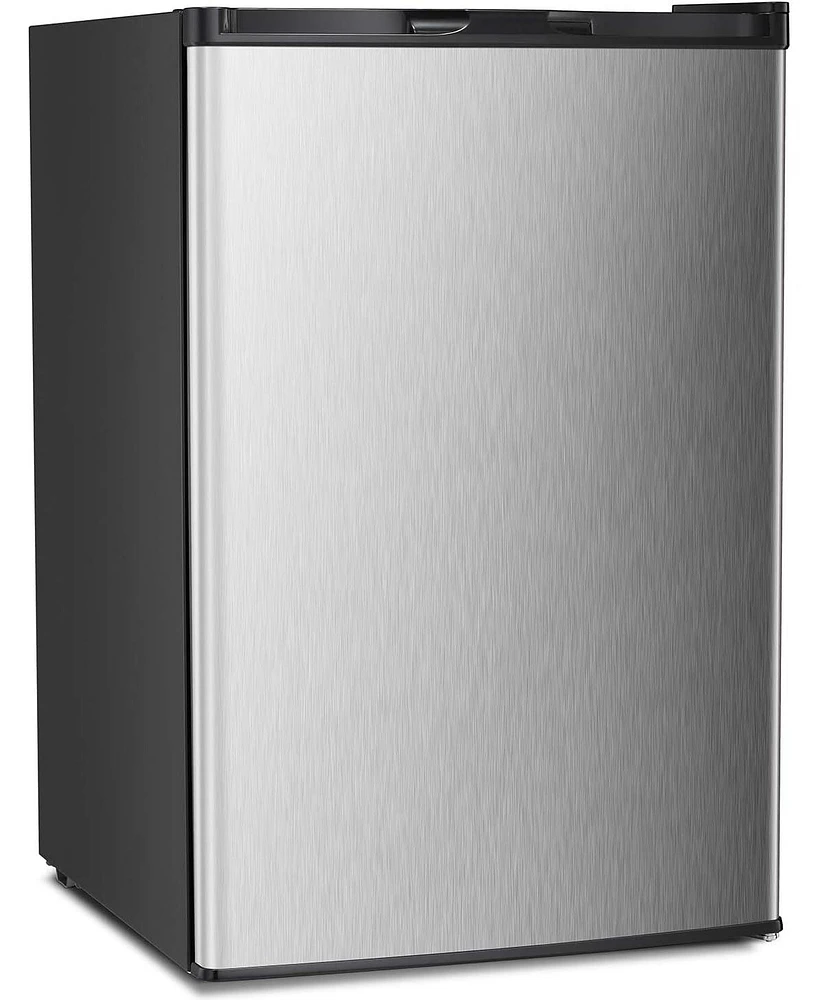 Cowsar Upright Freezer 3.0 Cu.ft, Compact Mini Freezer with Reversible Single Door, Temperature Control, Removable Shelves, Small freezer Stainless St