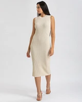 Pietro Brunelli Milano Women's Sleeveless Fitted Ribbed Pattern Iris Dress