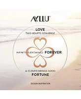 Bling Jewelry Ayllu Amulet Talisman Intertwine Symbol Heart Infinity Clover Love Luck Unity Inspirational Open Heart Charm Pendant Necklace Rose Gold