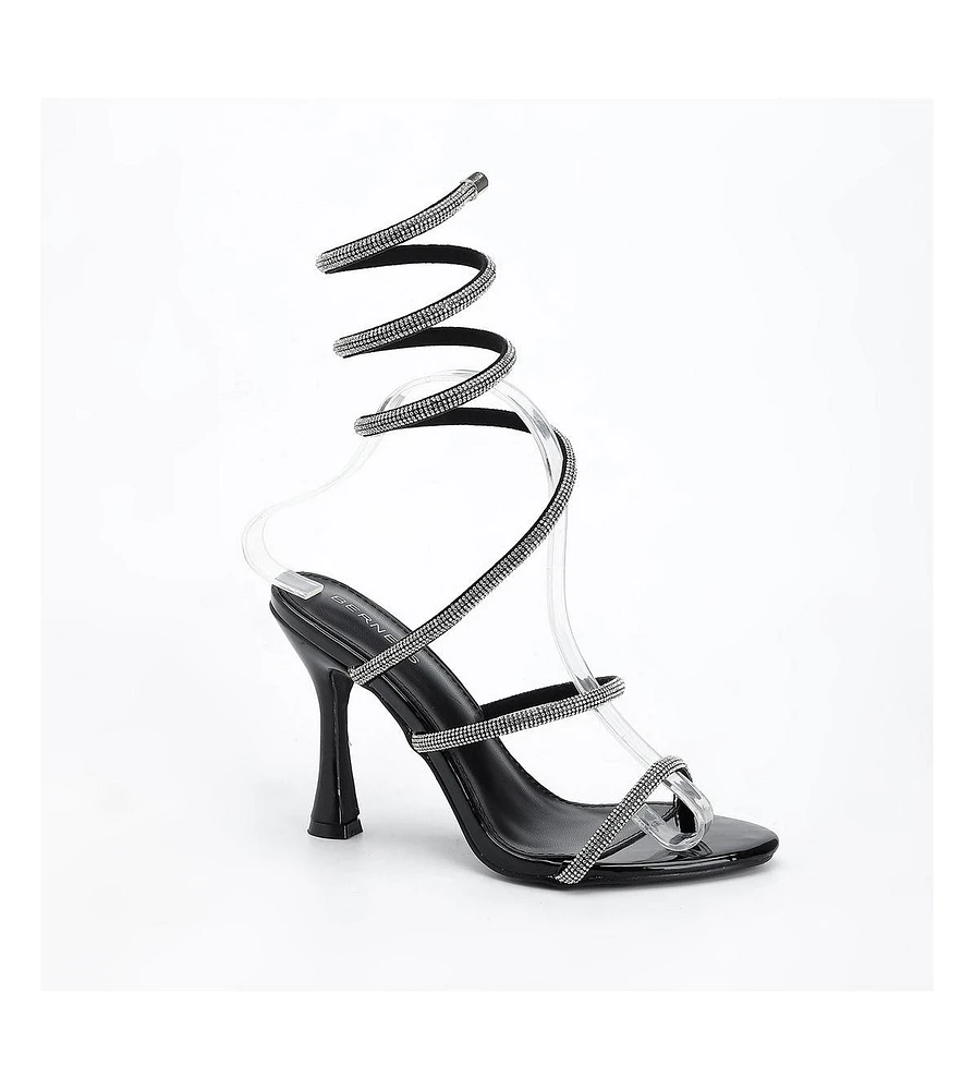 Berness Women's Alexandra55 Rhinestone Wrap Heels
