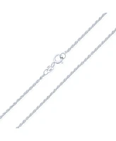 Bling Jewelry Thin 2MM 030 Gauge Strong .925 Sterling Silver Rope Link Chain Necklace