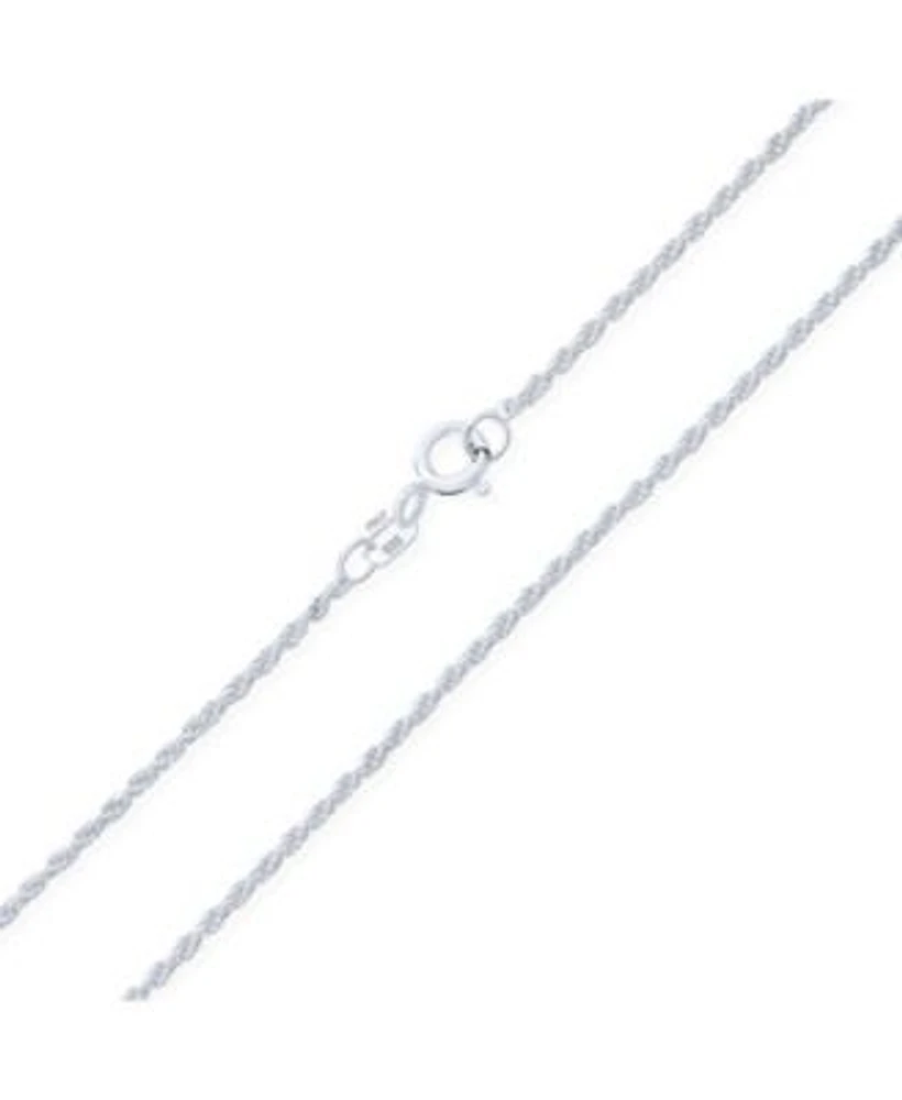 Bling Jewelry Thin 2MM 030 Gauge Strong .925 Sterling Silver Rope Link Chain Necklace