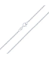 Bling Jewelry Thin 2MM 030 Gauge Strong .925 Sterling Silver Rope Link Chain Necklace