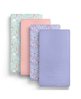 The Peanutshell Ocean Girl Microfiber 4 Pack Crib Sheets