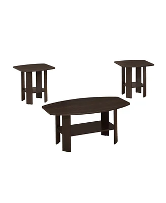 Set of 3 Wood Coffee Tables with Shelf – Functional Nesting Design