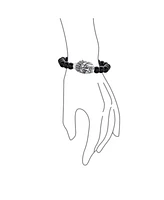 Bling Jewelry Bead Indian Chief Head Animal Western Longhorn Loin French Bulldog Strand Stretch Bracelet Gunmetal Gold Silver Plated Adjustable