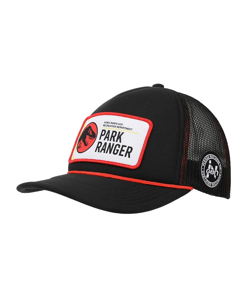 Jurassic Park Men's Park Ranger Badge Trucker Black Hat