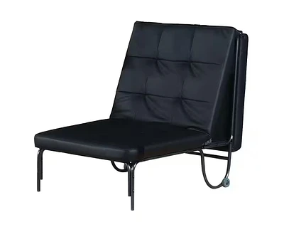Tufted Faux Leather Convertible Chair – Modern and Functional Design