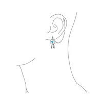 Bling Jewelry Native American Indian Dream Catcher Feather Double Piercing Single Ear Cartilage Stud Surgical Steel 14G