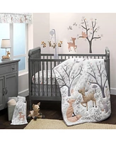 Bedtime Originals Deer Park White/Gray Woodland Animals Baby Fitted Crib Sheet