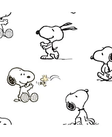 Lambs & Ivy Baby Classic Snoopy 100% Cotton White/Black Fitted Crib Sheet