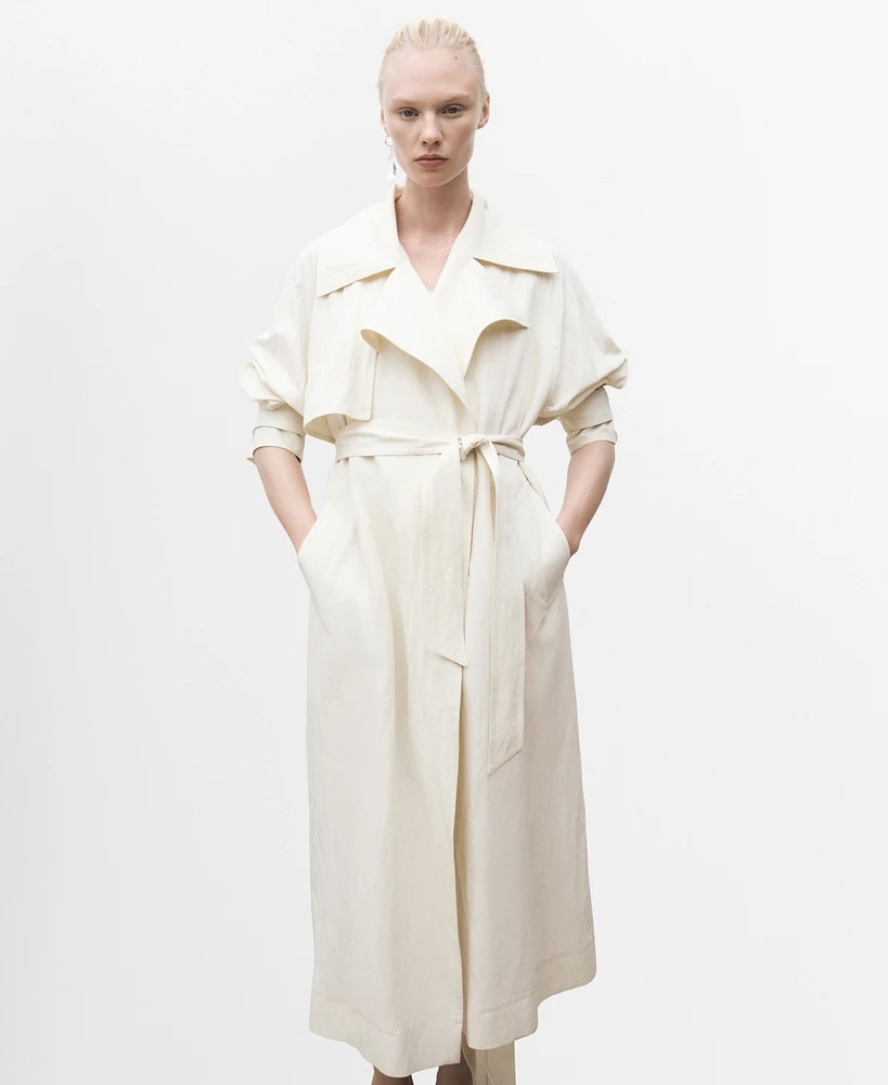 Mango Women's Oversized Lapel Trench Coat