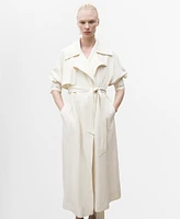 Mango Women's Oversized Lapel Trench Coat